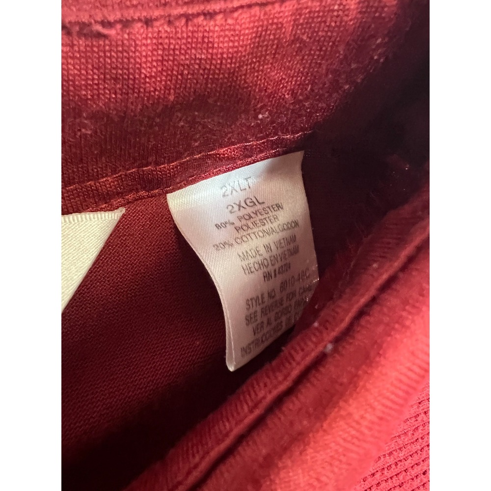 Vtg 90s Classics by Palmland Mens 2XLT Burgundy Collared Pocketed SS Polo Shirt - Picture 5 of 9